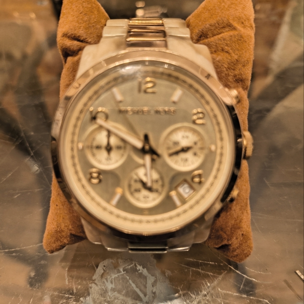 Michael Kors Gold W/ White Ceramic Watch 5139